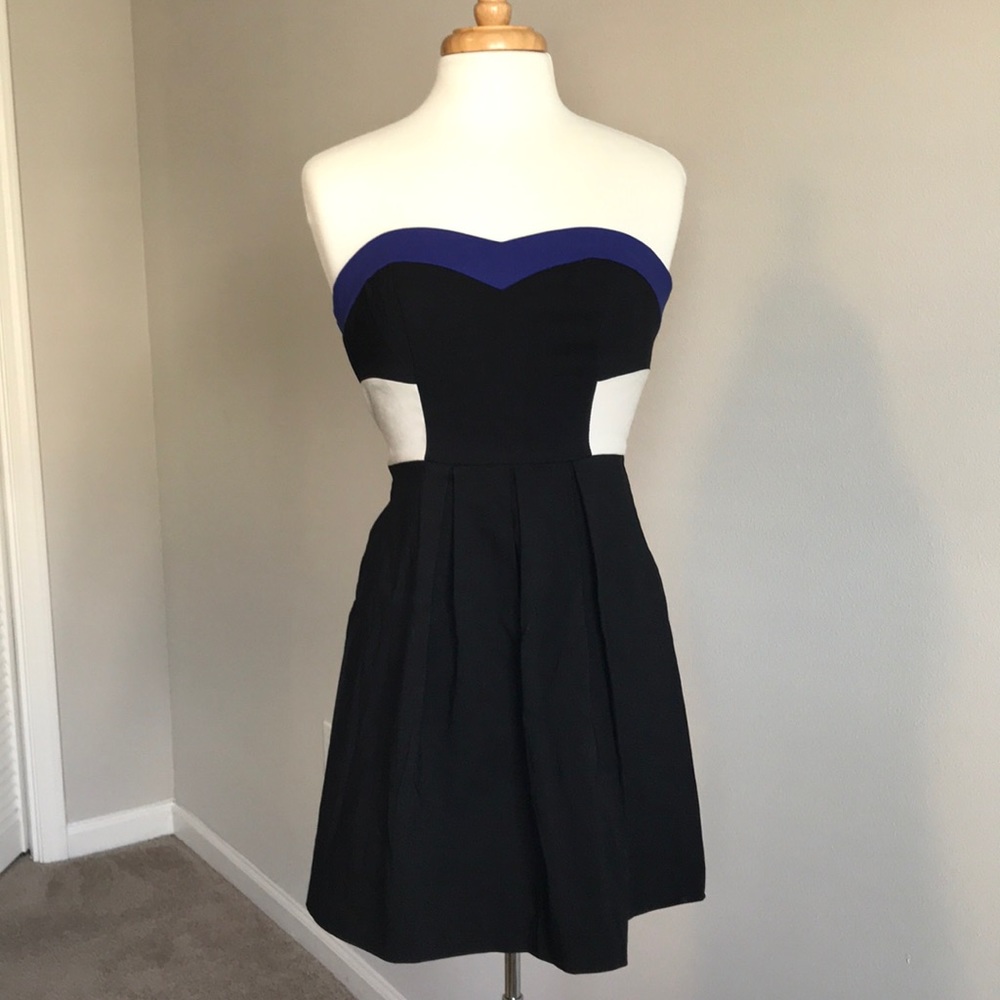 NWT! Color Block Strapless Dress